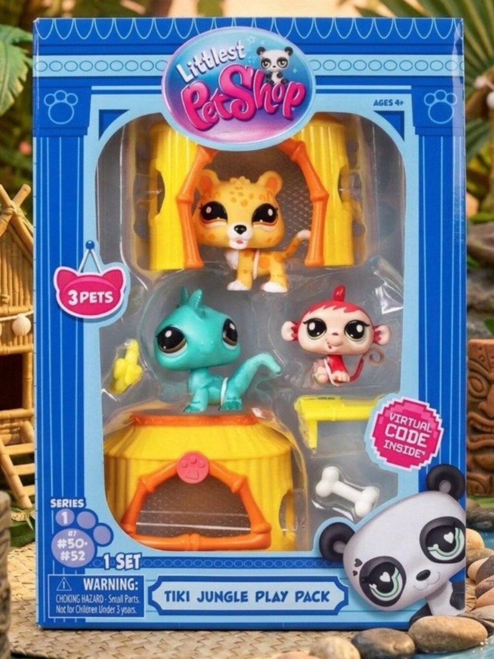 LPS Littlest Pet Shop: Tiki Jungle Play Pack #50 Monkey, #51 Tiger & #52 Iguana